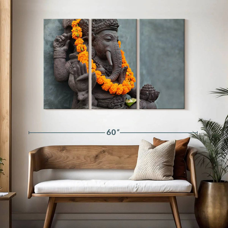 Statue Adella Ganesha, H 32 po x l 50 po
