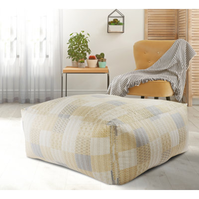 Repose-pieds rembourré en coton Strom Kantha