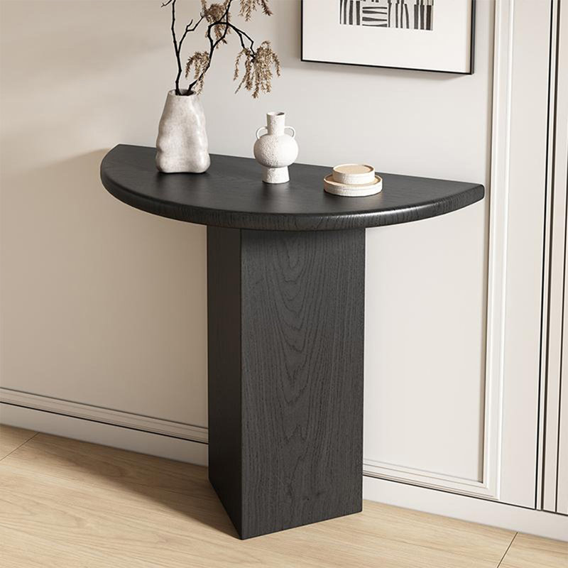 Console noire en bois massif, H 31,5 po x l 31,5 po x P 13,78 po, Noir