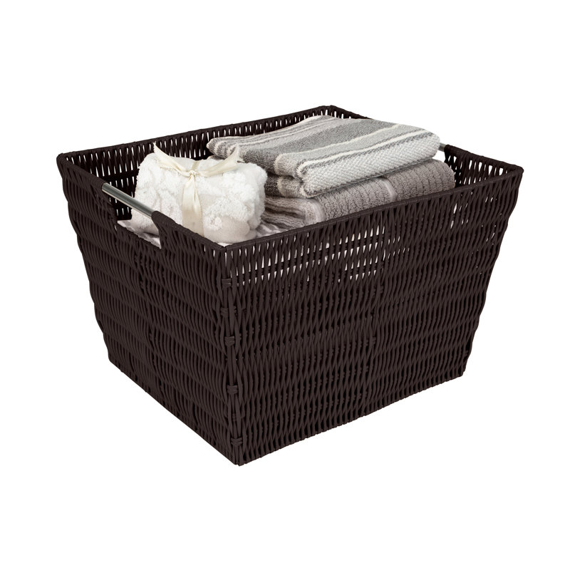 Simplify Plastic Box, Brown, 10" H x 13" W x 15" D