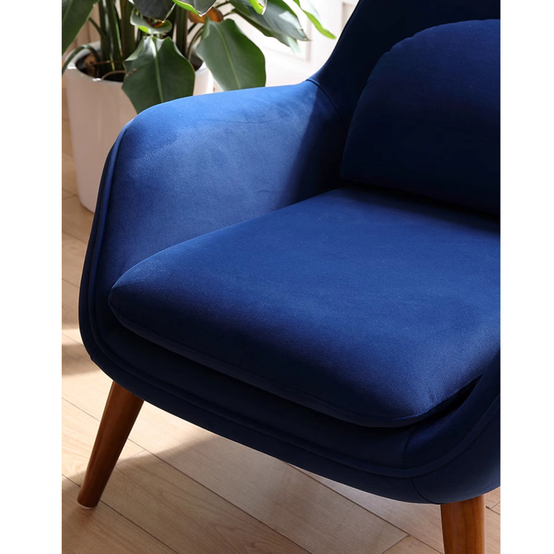 Soft Fabric  Back Chair, Blue Flannel