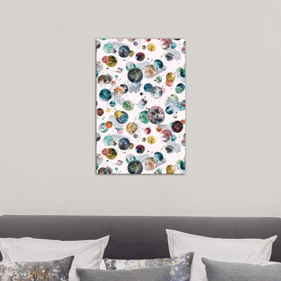 Cosmic Space Planets And Stars Multicoloured - Wrapped Canvas Painting
