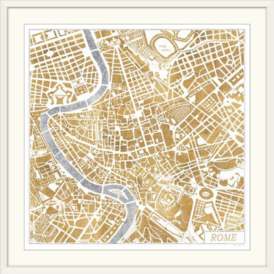 «Gilded Rome Map» par Laura Marshall, impression d'art graphique Kerlynn