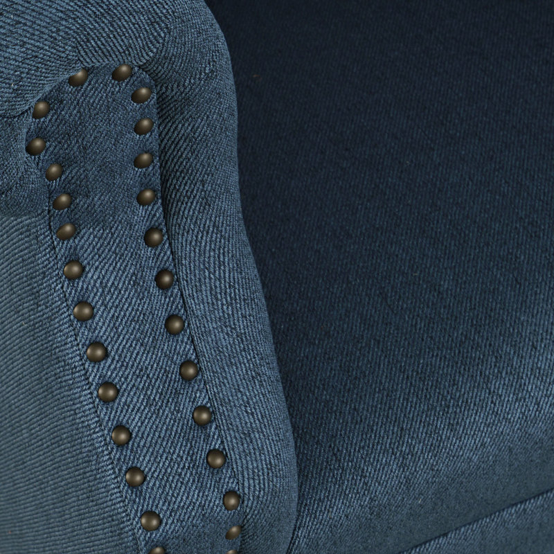Alling Upholstered Barrel Chair, Blue 100% Polyester