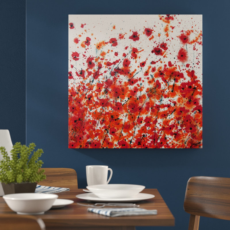 Red And Orange Flowers by Simon Fairless - Print, Canvas