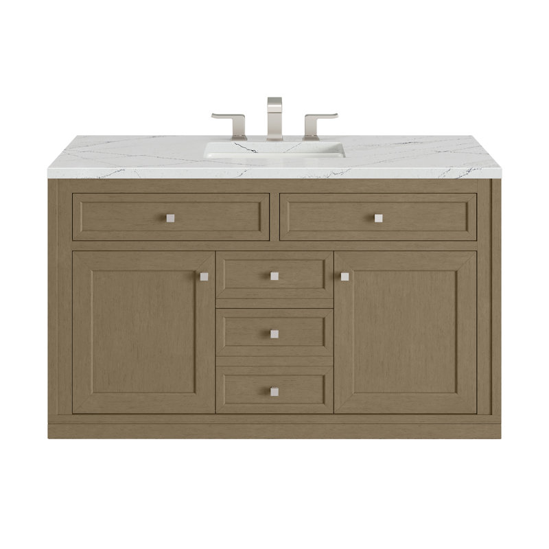 Chicago 48'' W Single Vanity, Walnut Whisper, Ethereal Noctis