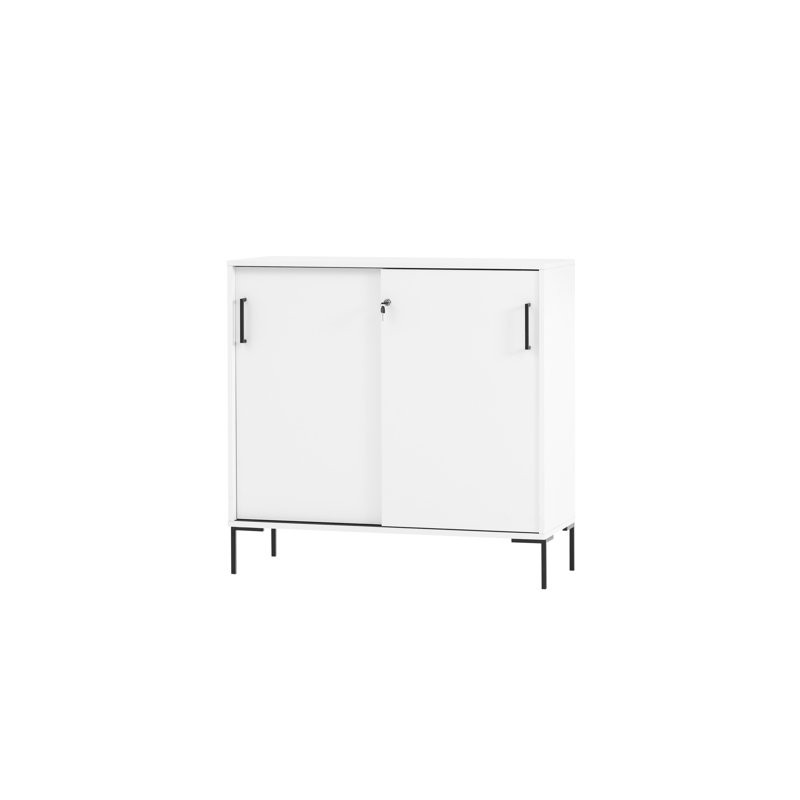 Gregson 2 -Door 1 -Shelf Lateral Filing Cabinet, White