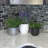 SK 3-Piece Ceramic Indoor Planter Set – Matte White, Shiny Silver & Anthracite Hammered Pots, No-Drainage Design