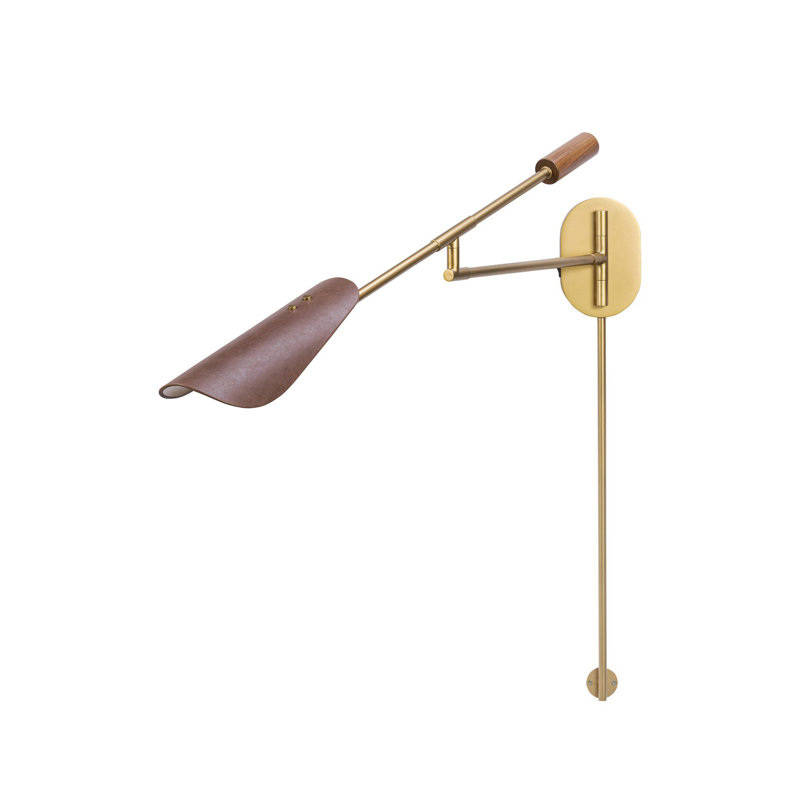 Astrid Sconce-Dark Brown Leather, Dark Brown Leather