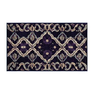 Tapis mauve lavable à la machine