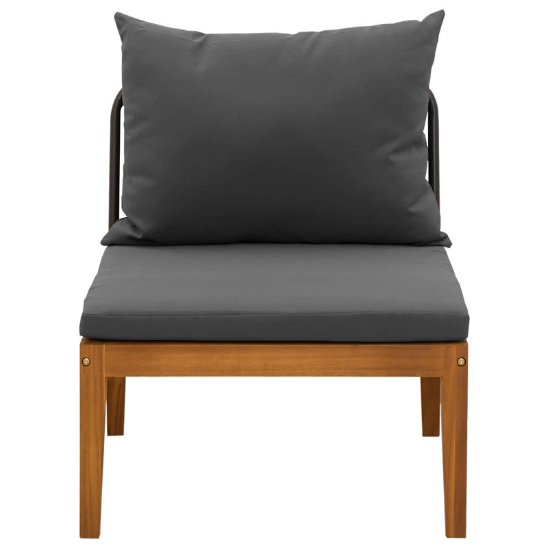 60 cm W Patio Sofa with Cushions, Anthracite