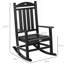 Chaise berçante d'extérieur, chaises berçantes en PEHD résistantes aux intempéries avec dossier haut rustique, accoudoirs, siège surdimensionné et dossier à lattes-1558179729