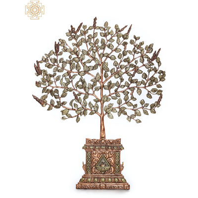 Magnifique arbre mural Tulsi en laiton