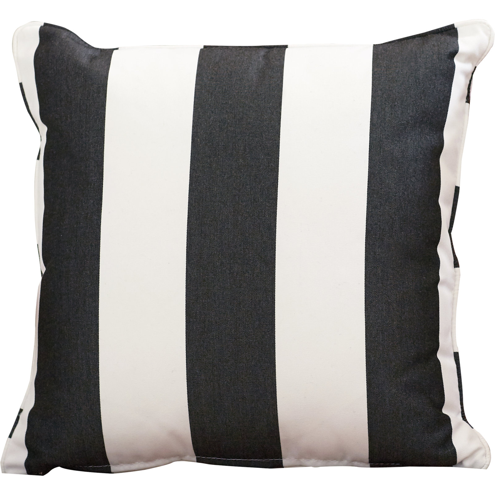 Striped Sunbrella® Indoor/Outdoor Throw Pillow, Cabana Classic Black Stripe Sunbrella®, 16", 16"