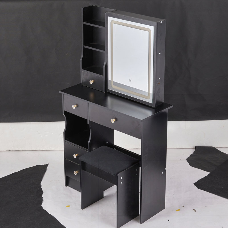 Petit meuble-lavabo 29,2 po à DEL avec tabouret