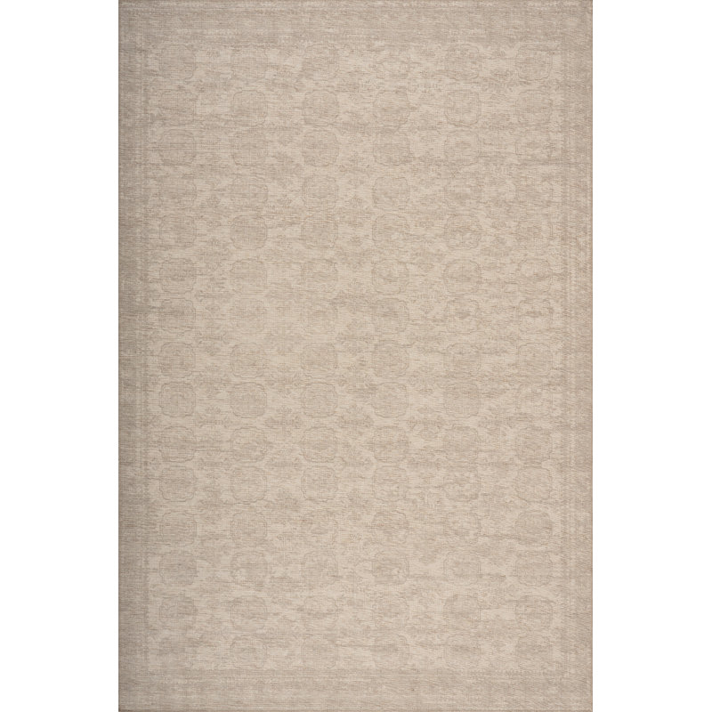  Myrelia Traditional Floral & Paisley Indoor Washable Area Rug, Rectangle 6'7" x 9', Green