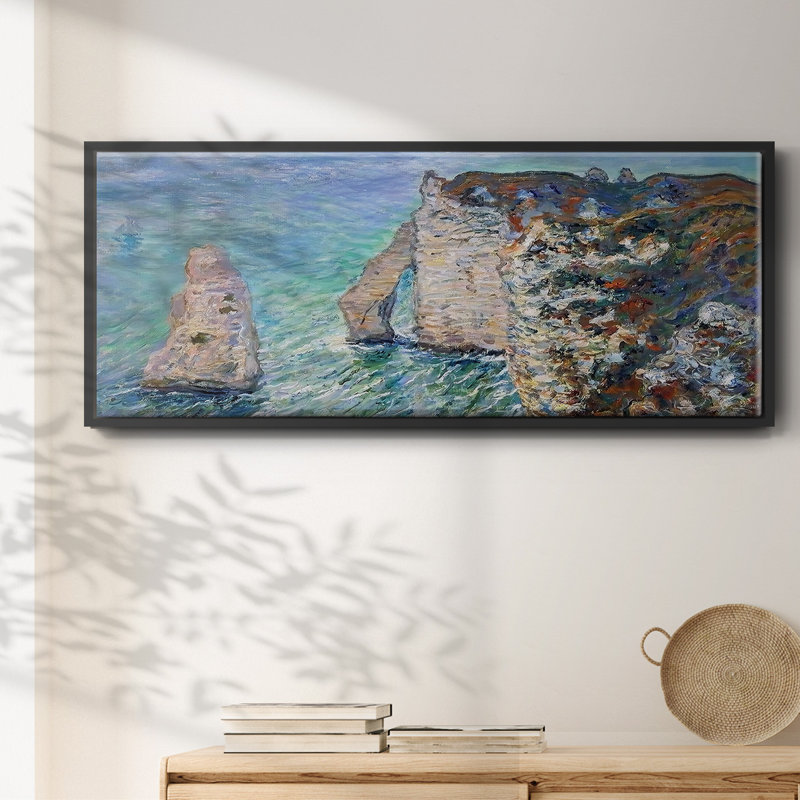 The Rock Needle and the Porte d'Aval, 1886 q - Framed Canvas, 20" H x 50" W