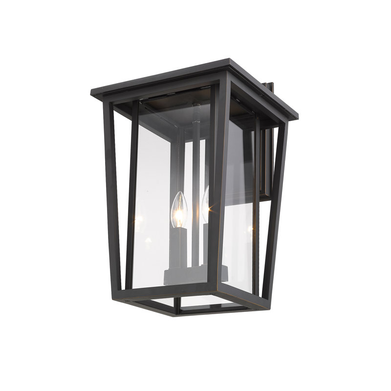 Lanterne murale d'extérieur 2 lumières Amreet, Bronze huilé