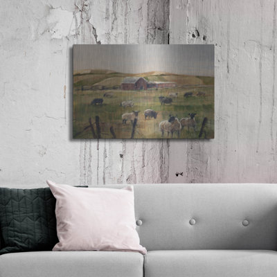 Luxe Metal Art 'Grazing Sheep II' by Ethan Harper, " Grazing Sheep II " Print