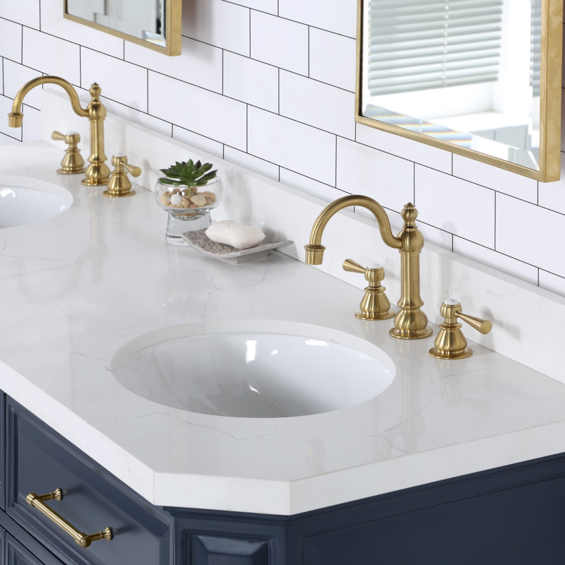 Palace 72'' W Double Vanity, Monarch Blue, Satin Brass