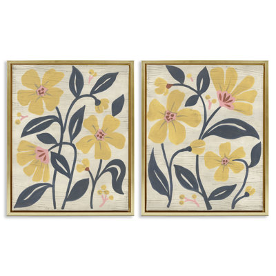 Ensemble de 2 toiles flottantes Yellow Bungalow Garden, design par June Erica Vess