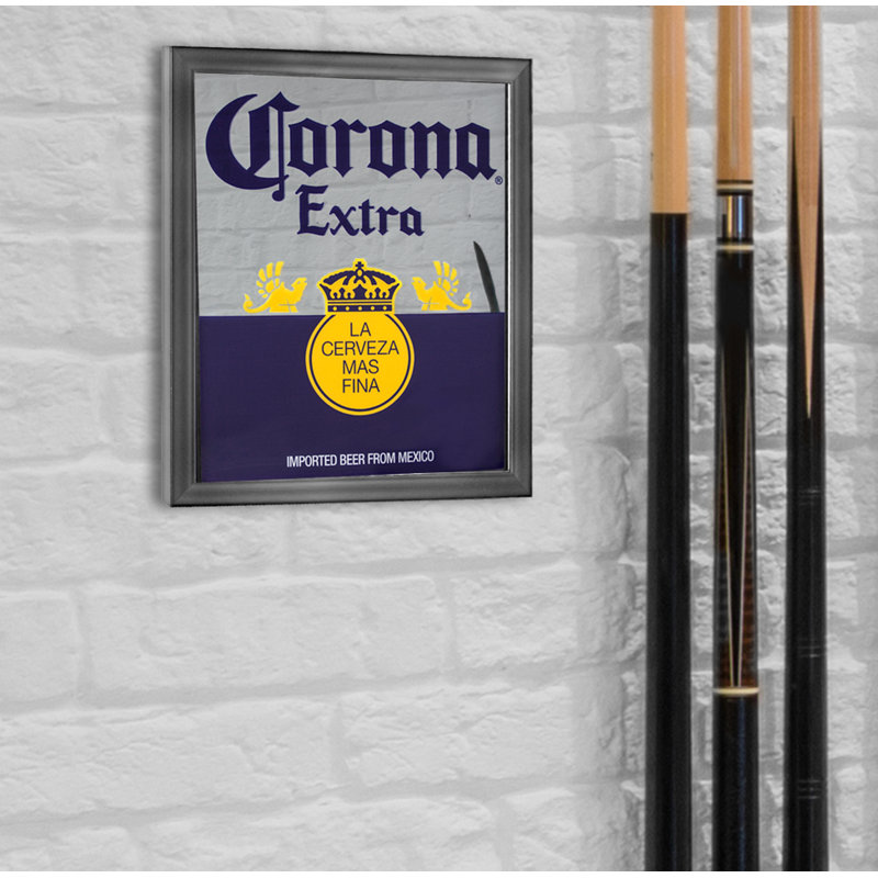 Corona Extra Screen Printed Wall Mirror with Black Frame