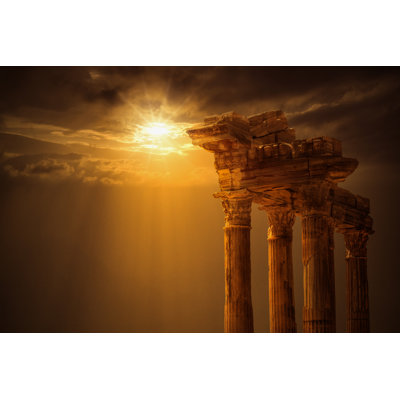 Temple Of Apollo On Sunset - Wrapped Canvas Print