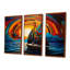 «Colorful Sunrise», bateau à voile sur l'océan I - ensemble de décoration murale bateau à voile-402401137-402401140