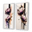 «Fleur de marguerite rose sur une fusion abstraite I», 2 pièces sur toile-295480677-295480684