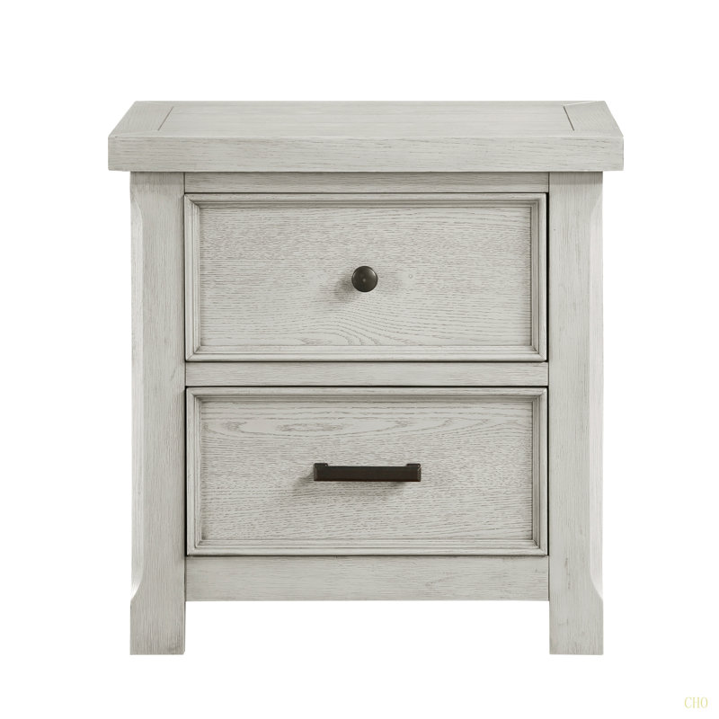 Table de chevet classique avec 2 tiroirs et meubles de chambre à coucher en bois
