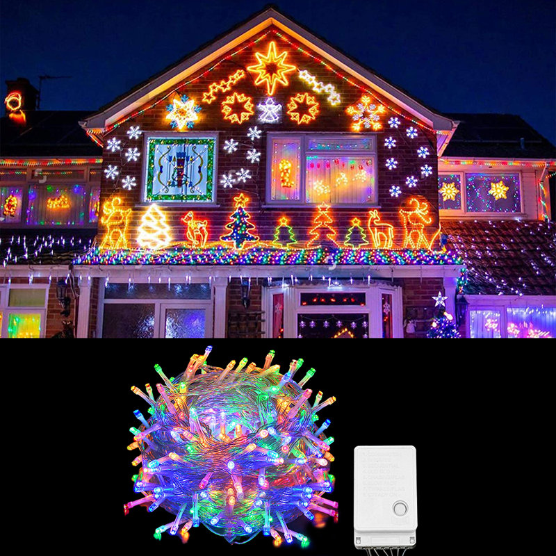 Kidman 394'' LED 100 - Bulb Pulg in String Light Halloween Decorations Lights, Multicolor