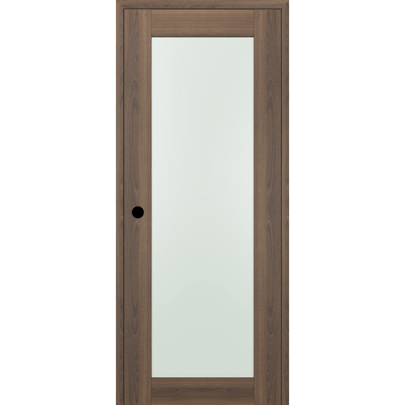 Porte standard préfinie en bois manufacturé et en verre Avon 207, 29,75 po x 79,37 po, Pacane, Côté droit