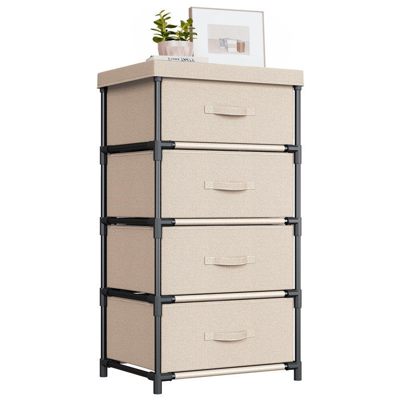 4 Drawer Storage Drawer, Beige