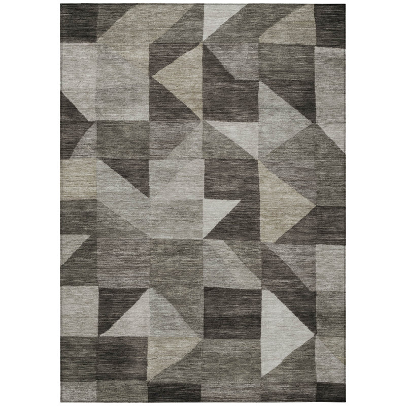 Machine Washable Indoor/Outdoor Kesler ACN2373 Geometric Rug, Rectangle 10' x 14'