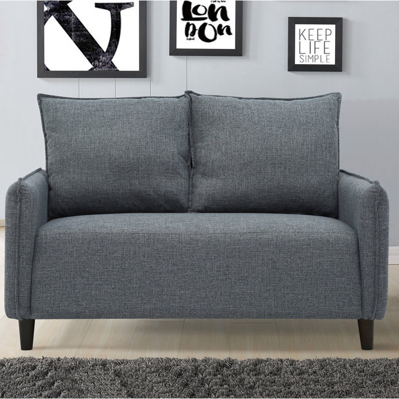 Holmsten Upholstered 51.6'' Loveseat, Dark Gray