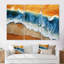 Vue aérienne de la plage bleue et orange I - art mural plage-965704612-965704609