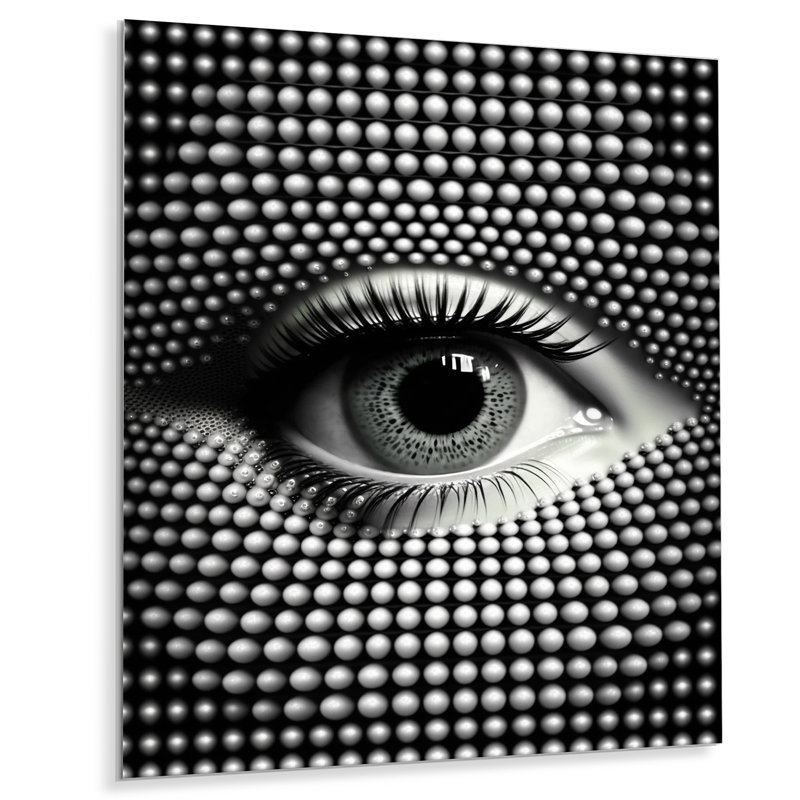 Décoration murale œil monochrome, H 32 po x l 24 po x P 1 po