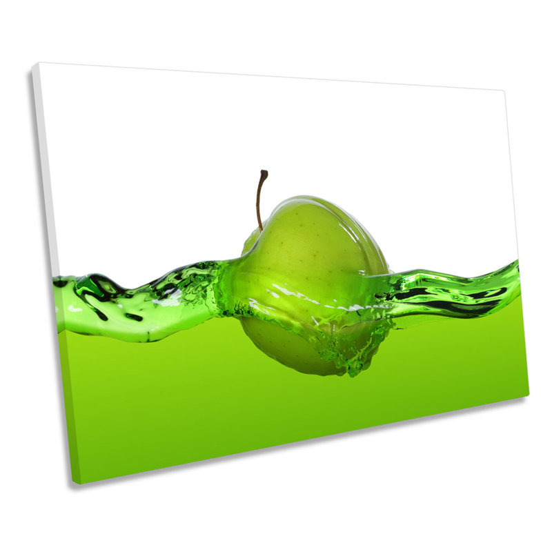 Green Apple Juice Kitchen - Wrapped Canvas Print, 91.4cm H x 137.2cm W x 4cm D