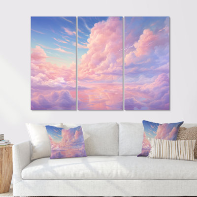 «Kawaii Clouds Landscape III - Sky», ensemble de reproductions d'art mural