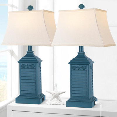 Lampe de table USB en résine Baraona