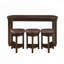 Ensemble de table de bar en bois massif avec 3 tabourets, conception multifonctionnelle pour petits espaces, durable et facile à assembler