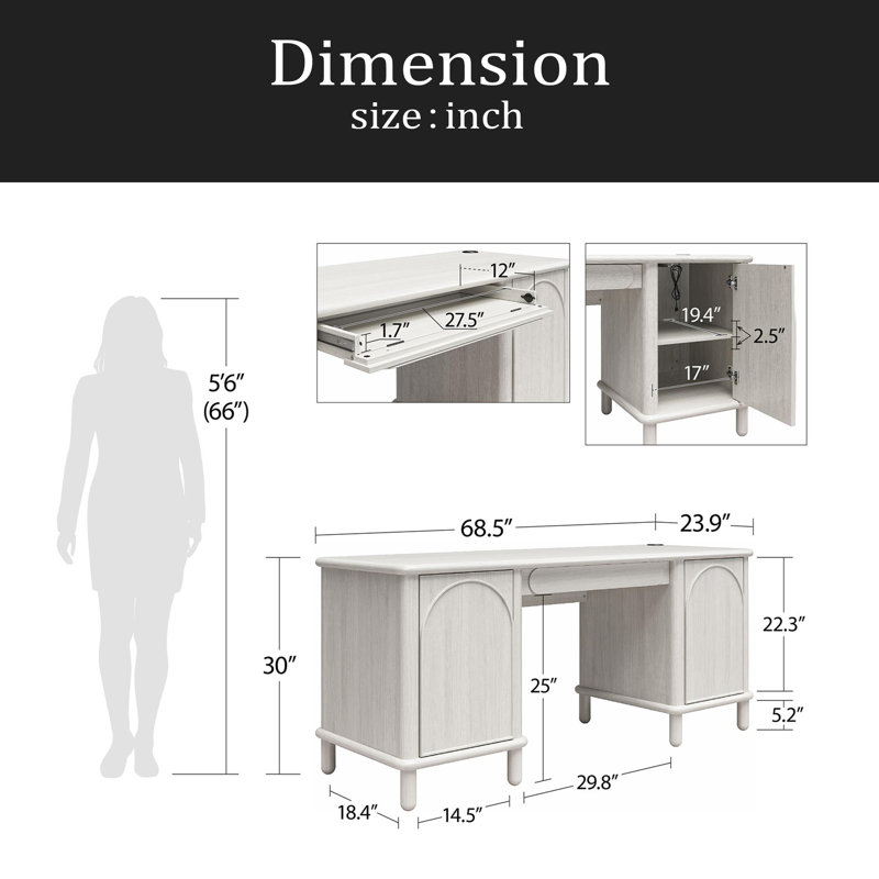 Bureau à double caisson