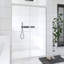 48 po Double porte de douche coulissante encadrée au fini nickel brossé avec verre transparent-99320253