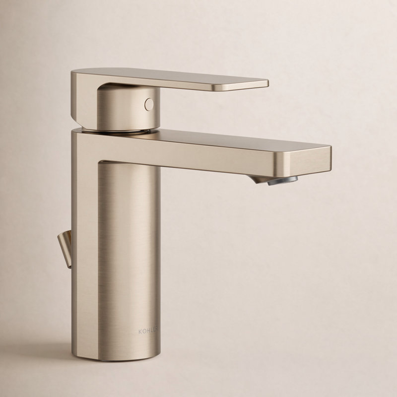 Parallel Single Hole Bathroom Faucet with Drain Assembly, Vibrant Brushed Bronze