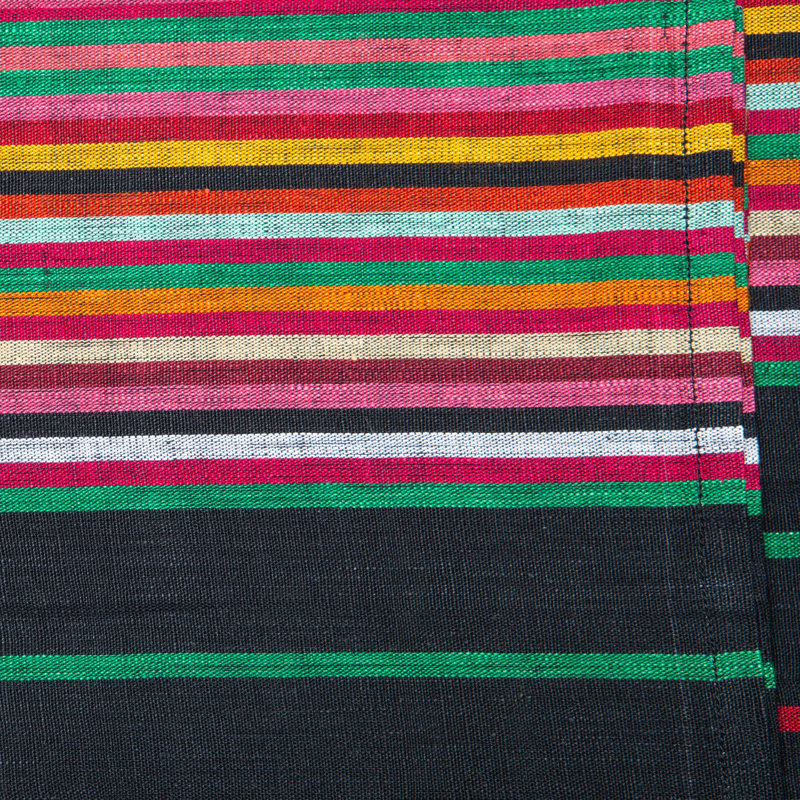 Linen Square Napkins, Black/Blue/Red