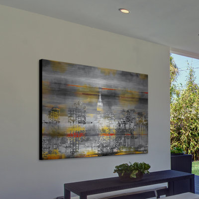 Reproduction d’art sur aluminium brossé "de très parvez en jaune" par taj,