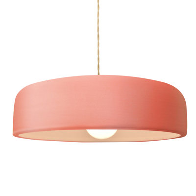 Radiance - luminaire suspendu 1 lumière Spire - rosé brillant - nickel brossé - l 16 po x H 4,5 po - DEL dédiée - cordon torsadé beige