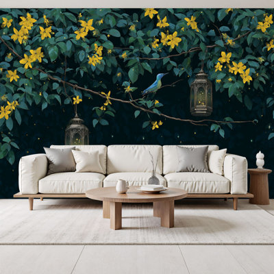 Papier peint adhésif à peler adhésif floral foncé foncé avec motif de papillons muraux noirs fantaisie H 100 po x l 144 po, papier peint amovible en PVC, adhésif mural pour chambre à coucher, bureau à domicile