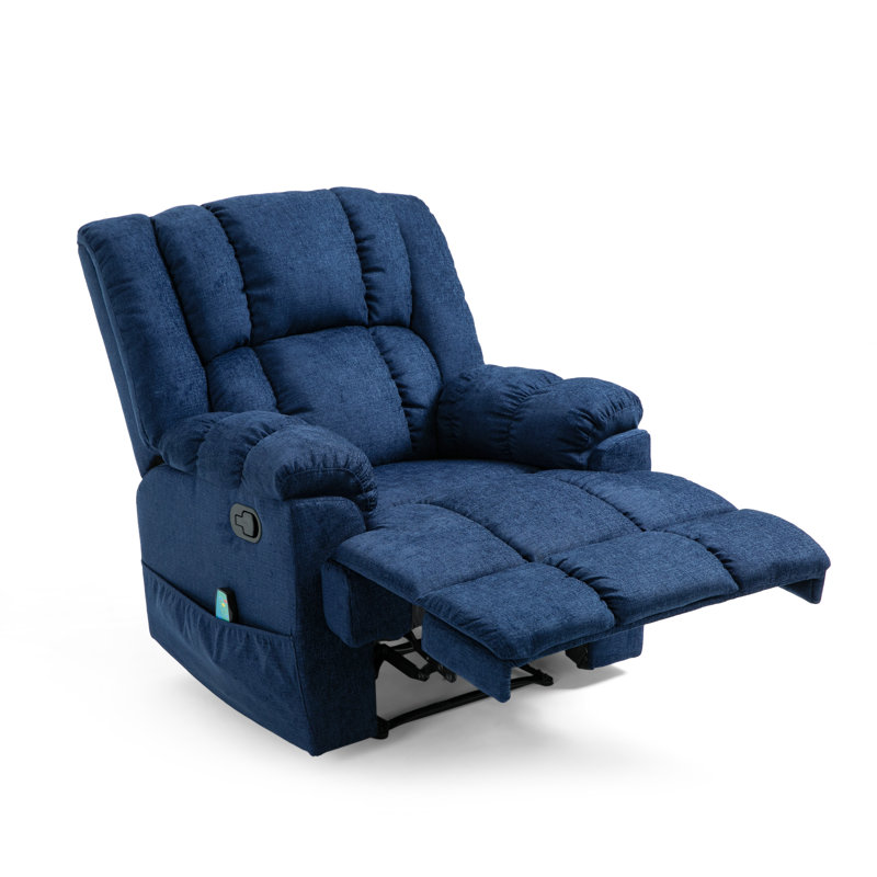 Fauteuil inclinable manuel standard avec masseur Esperanza, Polyester bleu marine