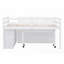 Lit mezzanine double avec bureau rétractable 4 tiroirs, fabrication en bois massif-975022752